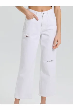 Sinsay Jeansy straight cropped high waist
