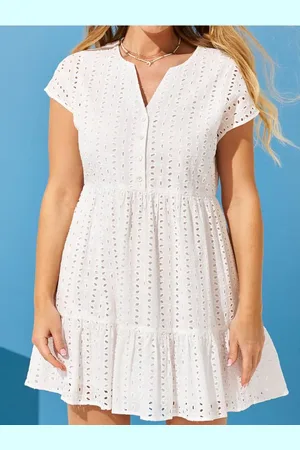Sinsay Ażurowa sukienka mini babydoll