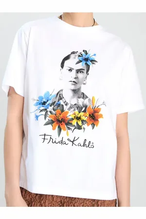Sinsay Bawełniana koszulka z nadrukiem Frida Kahlo