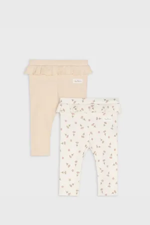 Sinsay Legginsy z ozdobną falbaną z prążkowanej dzianiny 2 pack