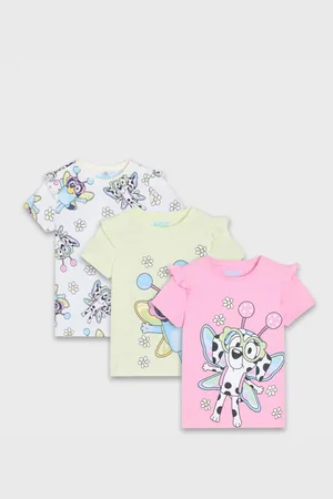 Sinsay Koszulki z ozdobnymi falbanami 3 pack Bluey