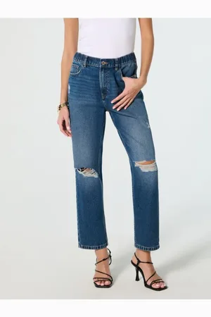 Sinsay Jeansy mom fit z przetarciami