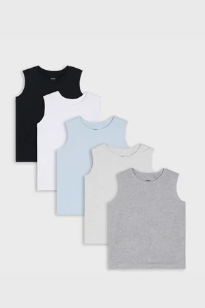 Sinsay Koszulki bez rękawów w stylu basic 5 pack
