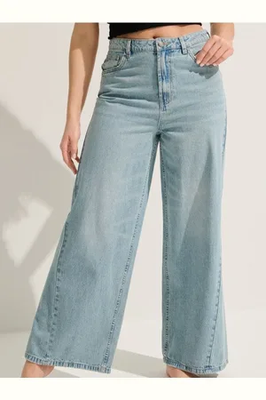Sinsay Jeansy wide leg z przeszyciami