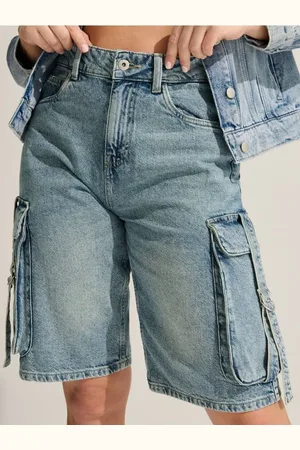 Sinsay Bermudy jeansowe cargo