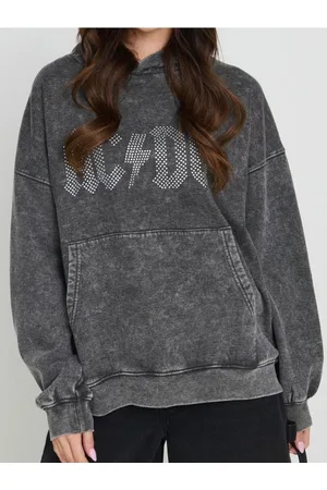 Sinsay Bluza hoodie z efektem sprania AC/DC