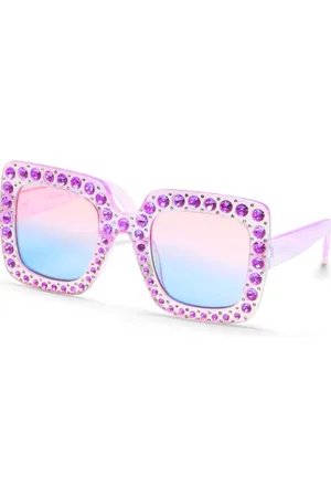 Skechers Dziewczęce Square Rhinestone okulary przeciwsłoneczne w