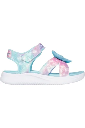 Skechers Dziewczęce Jumpsters SandaÅ‚y - Butterfly Brights w Blekitny/Wielokolorowy