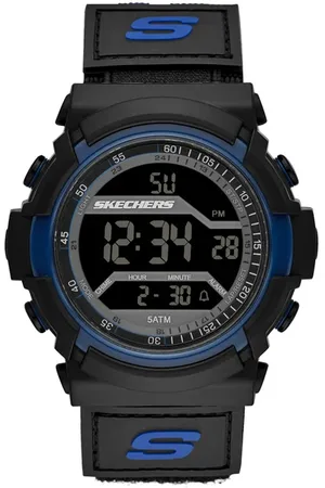 Skechers Mężczyźni Flournoy zegarek w Czarny/Niebieski Watch