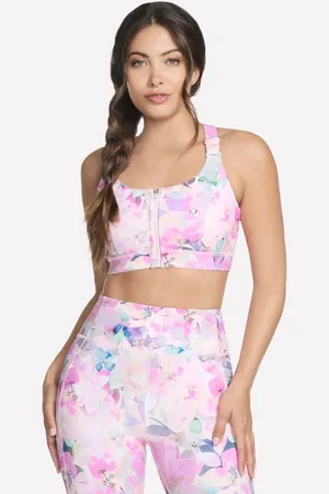 Skechers Kobiety GO WALK Seascape Floral Zip Front Bra w Koralowy/Wielokolorowy