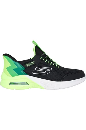 Skechers Dzieci Slip-ins: Microspec Max - Brisk-Stripe w Czarny/Limonkowy