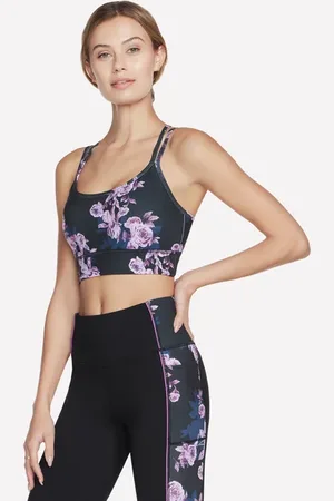 Skechers Kobiety GO STRETCH Winter Bloom Bra w Czarny/Lawendowy