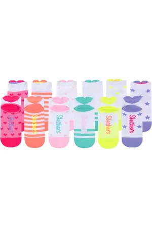 Skechers Dziewczęce 6 Pack Low Cut 3D Heart skarpety w