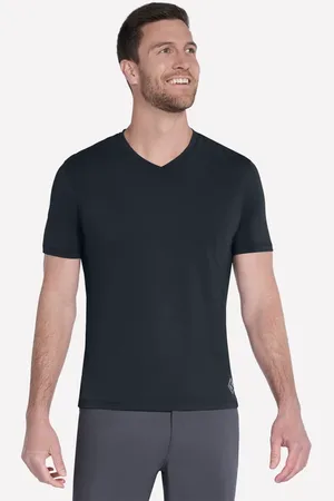 Skechers Mężczyźni GO DRI Pima krótkie Sleeve V-Neck w