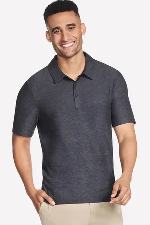 Skechers Mężczyźni GO DRI All Day Polo w Czarny/Grafitowy