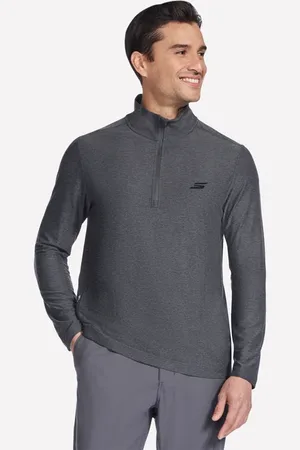 Skechers Mężczyźni GO DRI All Day 1/4 Zip w Czarny/Grafitowy
