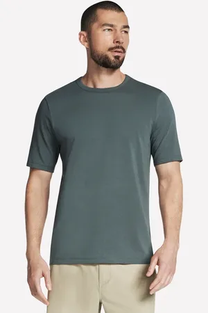 Skechers Mężczyźni GO DRI Pima Crew w Zielony/Czarny