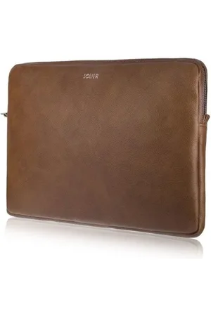 Solier Skórzany pokrowiec etui na laptopa 13 cali SA23 brązowy