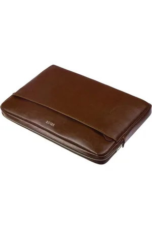 Solier Skórzany pokrowiec etui na laptopa 15 cali SA24A brązowy