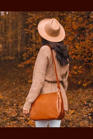 Dan-a Skórzana listonoszka damska T392 camel