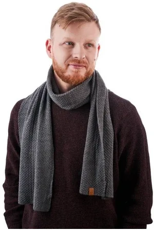 HERS Modny szalik zimowy męski s5 brødrene 103 c. szary