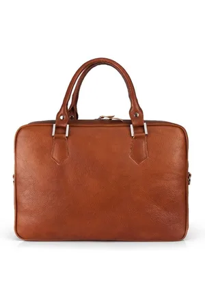 Solier Skórzana torba na laptopa SL22 brązowy vintage