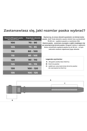 Betlewski Skórzany pasek C35-LI CZARNY 100