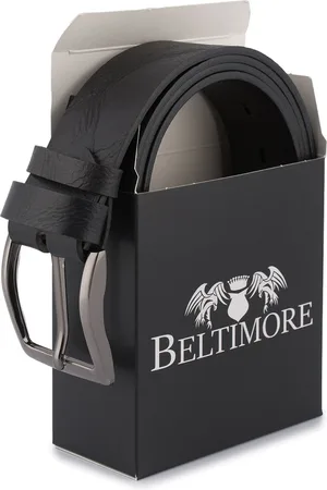 Beltimore Pasek skórzany r.130-145 cm E36 czarny