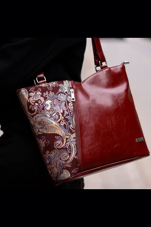 Dan-a Shopperka skórzana 706 bordo + tokio