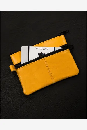 INNY Etui na klucze skórzane KC-01-PDM żółte