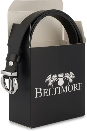 Beltimore Pasek skórzany r.85-100 cm O20 czarny