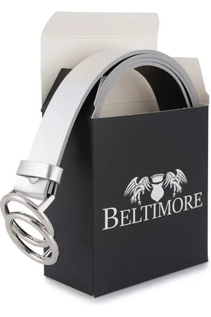 Beltimore Pasek skórzany srebrny B05 r.85-100 cm