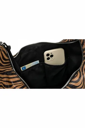 INNY Miękka torebka Bestini 20098 brązowa zebra