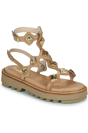 Fru.it Sandały 9169-100-HELGA-TAUPE-TEXANO-LEGNO