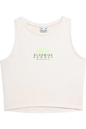 4F Bezrękawnik, crop-top damski SS23TTSHF570