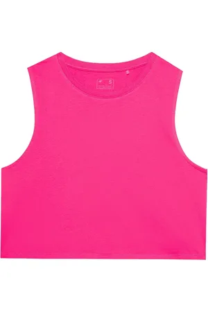 4F Bezrękawnik, crop top damski WSS24TSLEF071