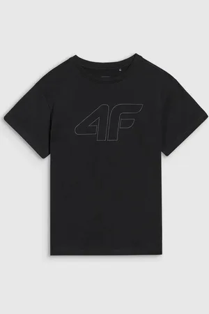 4F Koszulka bawełniana t-shirt dla chłopca JWMM00TTSHM2331 czarna