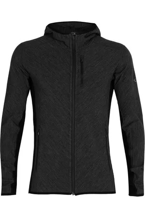 Icebreaker Bluza męska merino Descender LS Zip Hooded Jet Heather / Black r. M