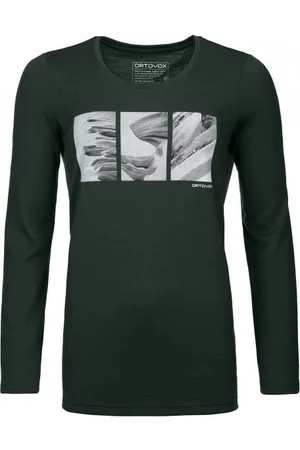 ORTOVOX Koszulka damska 185 Merino Shape PIC LS zielona