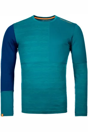 ORTOVOX Koszulka męska 185 Rock&#039;N&#039;Wool Long Sleeve turkusowa