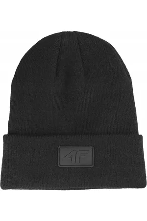 4F Czapka bawełniana zimowa U433 czarna