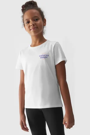 4F Koszulka dziecięca bawełniana t-shirt dla dziewczynek F1549