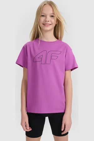 4F T-shirt dziecięcy koszulka oversize dla dziewczynki JWSS25TTSHF2327