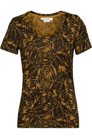 Icebreaker Koszulka damska merino Tech Lite II SS Scoop Native Ferns clove