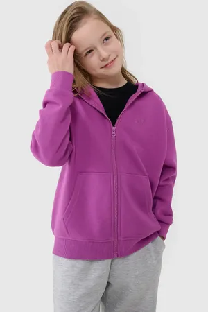 4F Bluza rozpinana dla dziewczynki JWSS25TSWSF1853 fioletowa