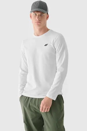 4F Longsleeve koszulka męska bawełniana M375 biała