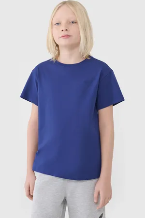4F Koszulka bawełniana t-shirt dla chłopca JWSS25TTSHM2324 niebieska