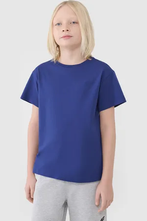 4F Koszulka bawełniana t-shirt dla chłopca JWSS25TTSHM2324 niebieska
