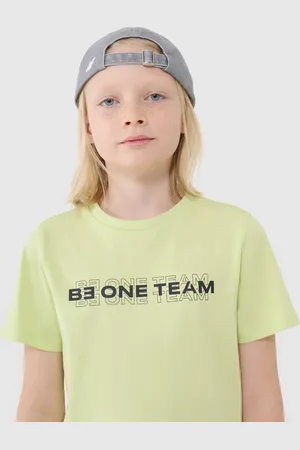4F T-shirt bawełniany koszulka chłopięca JWSS25TTSHM2186 zielona