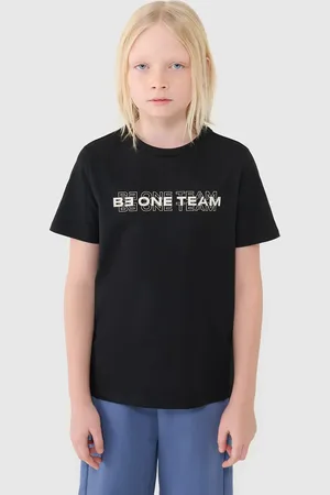 4F T-shirt bawełniany koszulka chłopięca JWSS25TTSHM2186 czarna